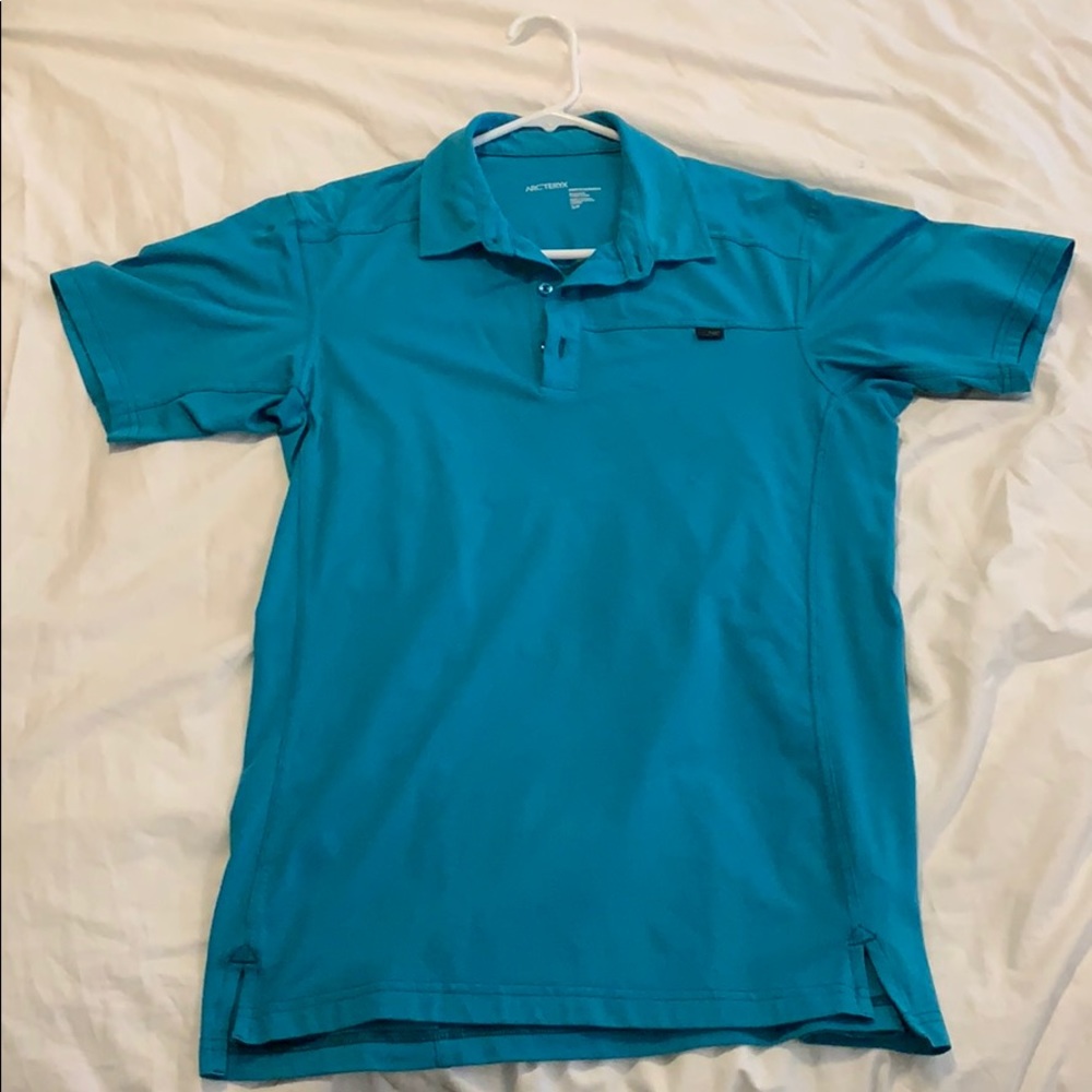 Arcteryx Captive Polo Aqua Teal Mens Small